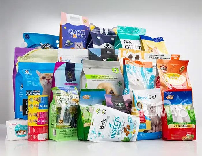 Cat litter bags in different packaging forms